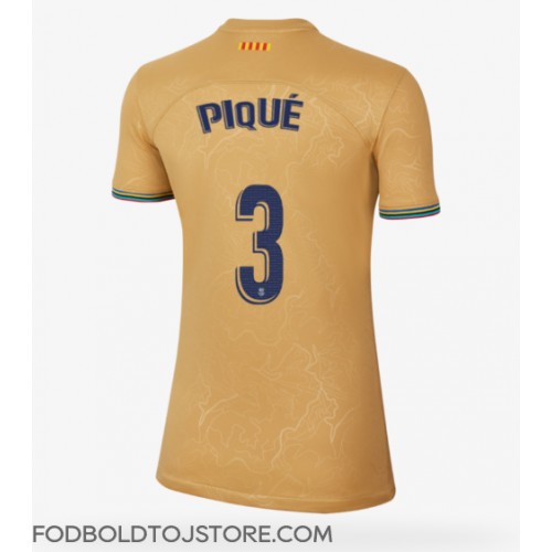 Barcelona Gerard Pique #3 Udebanetrøje Dame 2022-23 Kortærmet